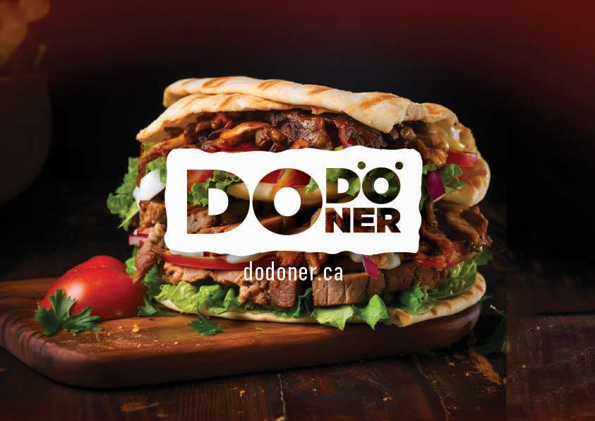 The Dodoner logo over a döner wrap